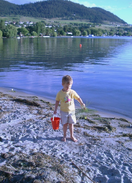Torres excavating the beach